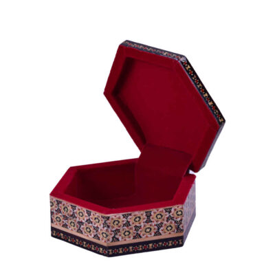 Handcrafted Wooden Jewelry Box with Persian Khatam Design – Setareh