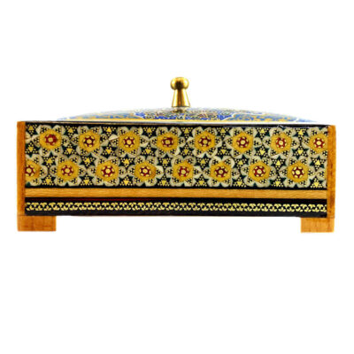 Handcrafted Wooden Jewelry Box with Persian Khatam Design – Yalda