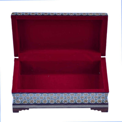 Handcrafted Wooden Jewelry Box with Persian Khatam Design – Setareh
