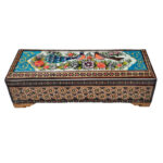 Wooden Pencil Box Handcrafted with Persian Khatamkari Art Omana