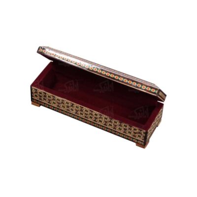 Wooden Pencil Box Handcrafted with Persian Khatamkari Art Taha