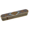 Wooden Pencil Box Handcrafted with Persian Khatamkari Art Tazhib