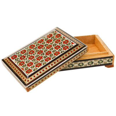Persian Wooden Playing Card Box – Khatam Enameled Laya
