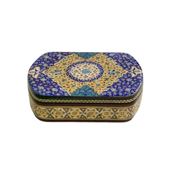 Persian Wooden Playing Card Box - Khatam Enameled Raya