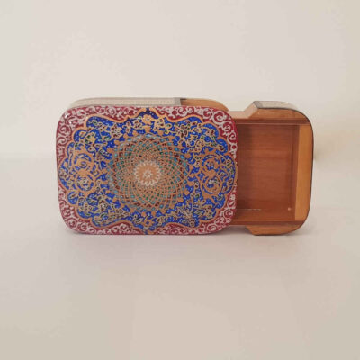 Persian Wooden Playing Card Box – Khatam Enameled Roya