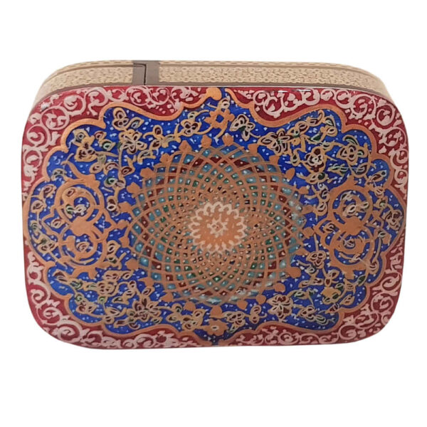 Persian Wooden Playing Card Box - Khatam Enameled Roya