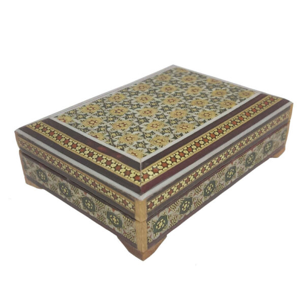 Wooden Business Card Box Inspired by Persian Khatamkari Art Taraneh