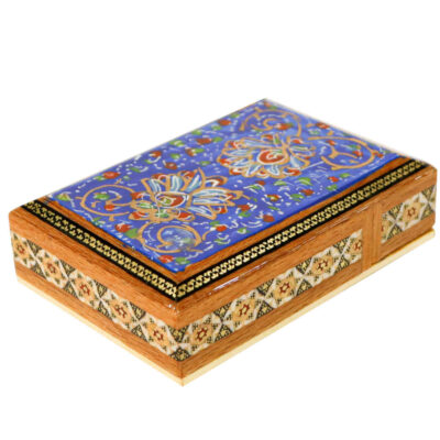 Persian Wooden Playing Card Box – Khatam Enameled Tashib