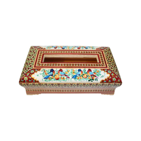 Handcrafted Persian Wooden Tissue Box Cover – Khatamkari Arta