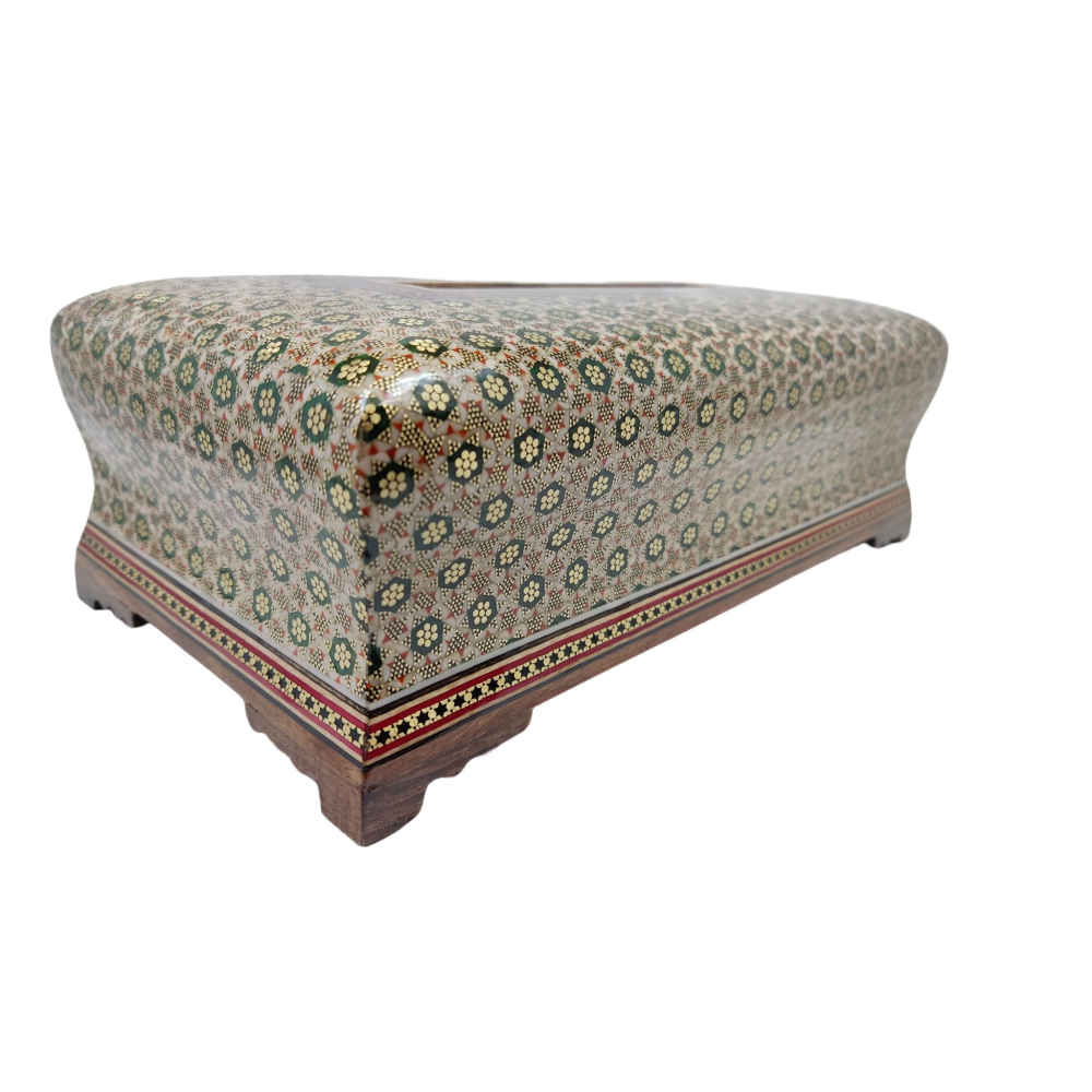 Handcrafted Persian Wooden Tissue Box Cover – Khatamkari Atash