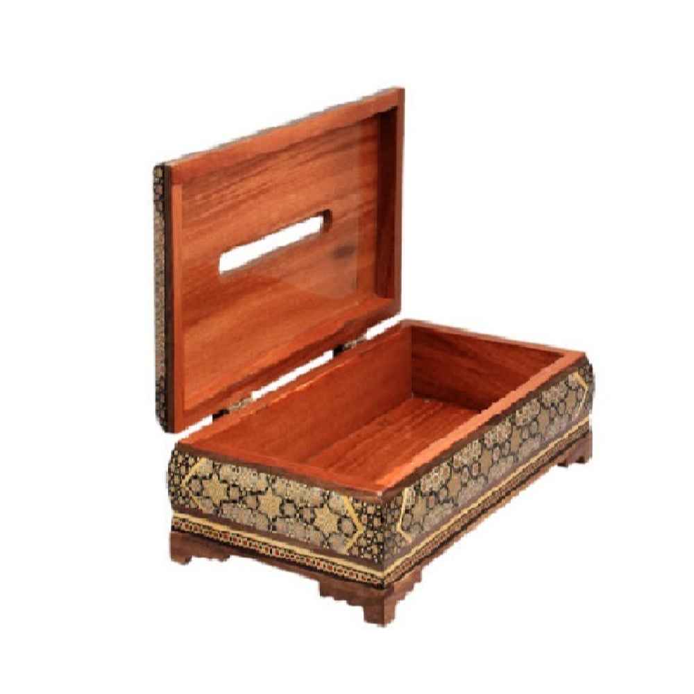 Handcrafted Persian Wooden Tissue Box Cover – Khatamkari Shabnam