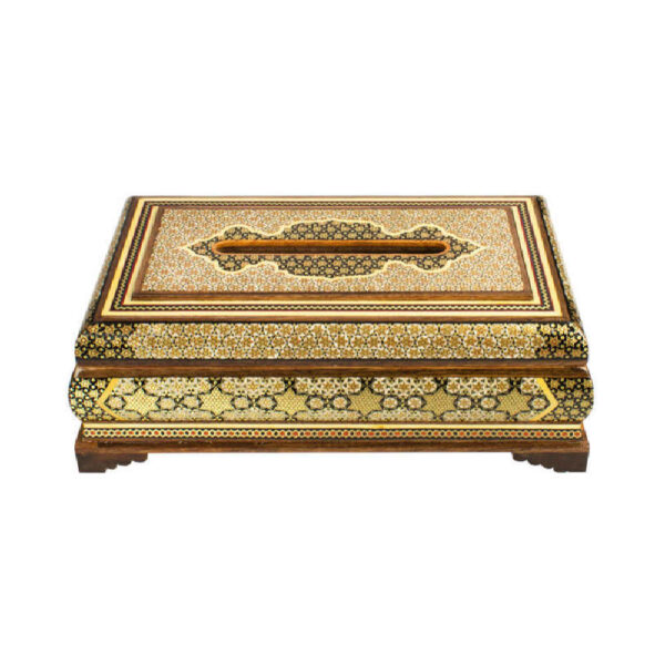 Handcrafted Persian Wooden Tissue Box Cover – Khatamkari Shabnam