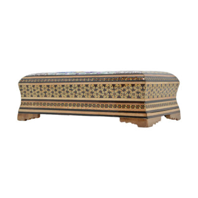 Handcrafted Persian Wooden Tissue Box Cover – Khatamkari Sonati