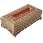 Handcrafted Persian Wooden Tissue Box Cover – Khatamkari Tofan