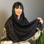 Persian Artistic Print Scarf for Women – Luxe and Vibrant Jaam Design