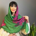 Persian Artistic Print Scarf for Women – Luxe and Vibrant Javdan Design