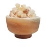 Persian Bowl Salt Lamp - Rima Model with Wooden Base & Salt Chunks