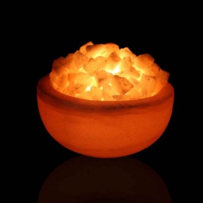 Persian Bowl Salt Lamp – Laya Model with Natural Salt Chunks