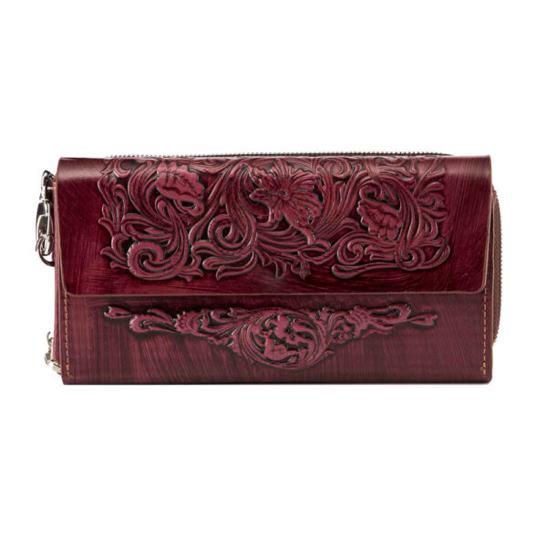 Persian Leather Long Wallet for Women with Tajli Design