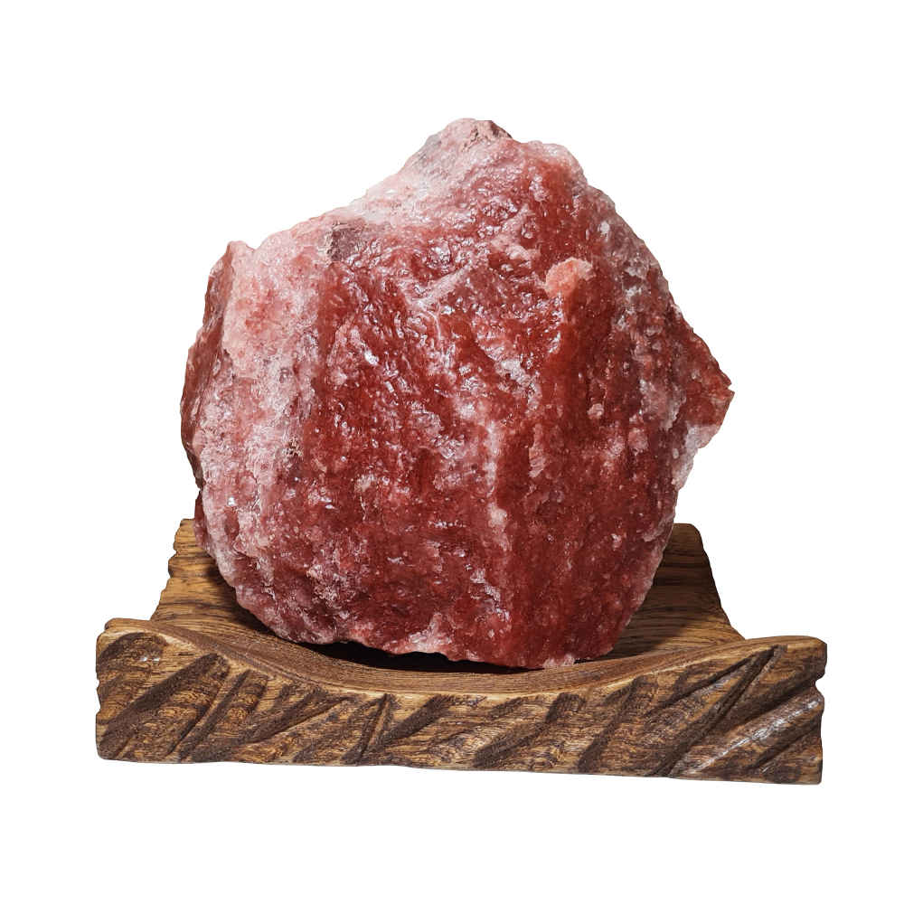 Persian Glow Salt Lamp - Handcrafted with Wooden Base (Azarakhsh Model)