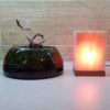 Persian Cube Salt Lamp - Handcrafted Cuboid Design with Wooden Base