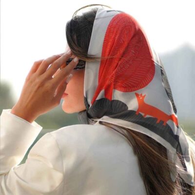 Silk Mini Scarf for Women – Artistic Luxe & Vibrant Design Zaghak