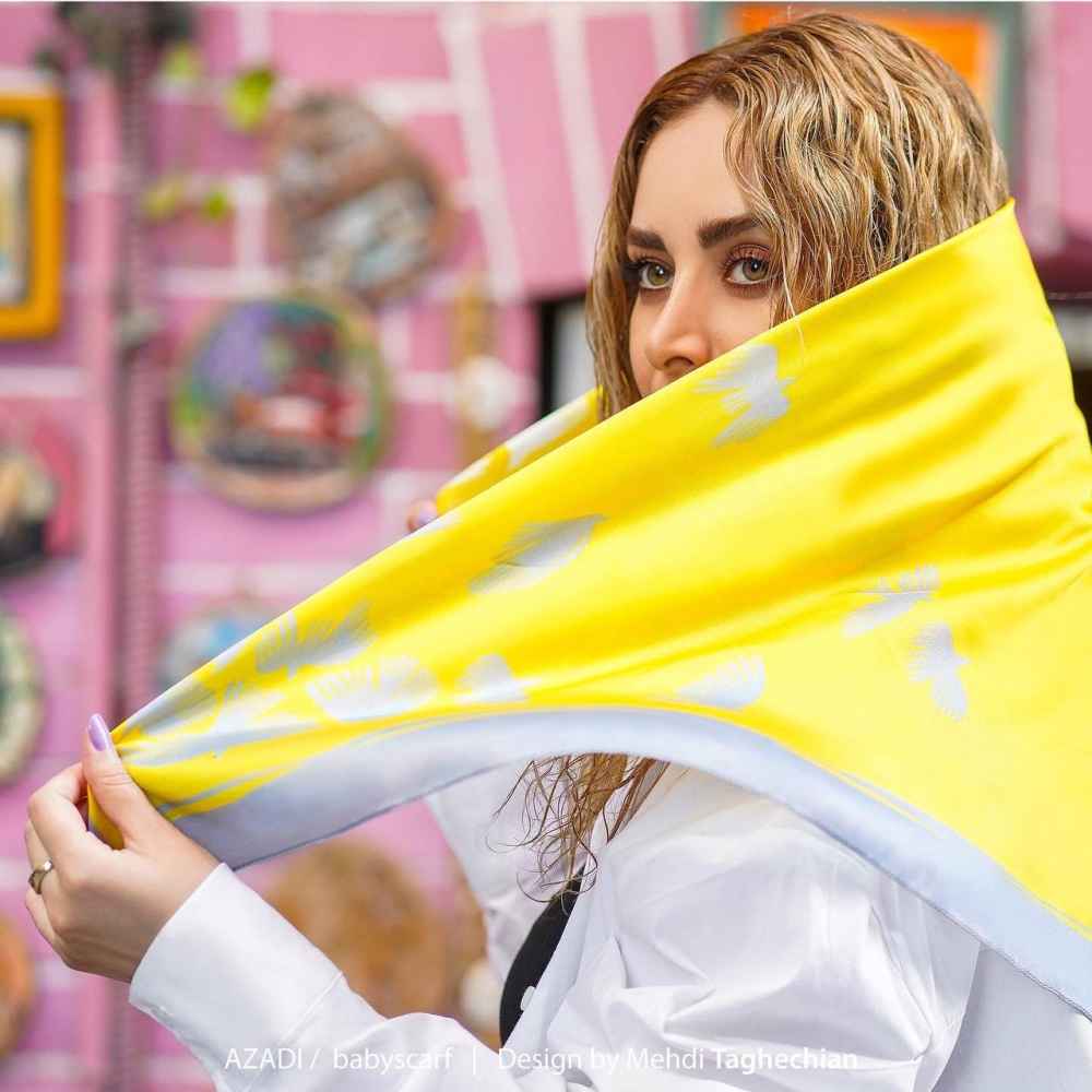 Silk Mini Scarf for Women – Artistic Print Luxe & Vibrant Design Azadi