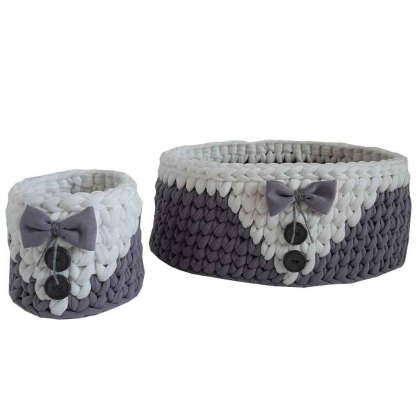 Set of 2 Crochet Storage Baskets Yarn Model Dara