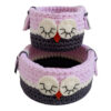 Set of 2 Crochet Storage Baskets Yarn Model Owl