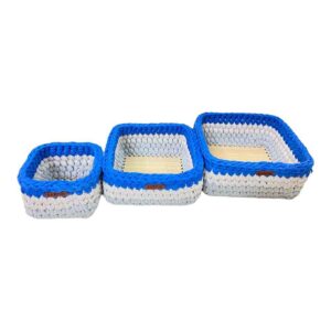 Set of 3 Crochet Fabric Organisers Model Aseman