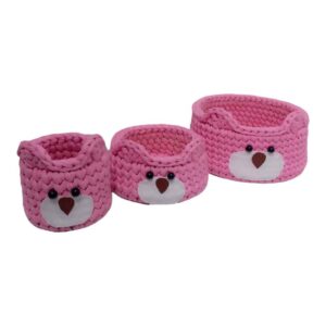 Set of 3 Crochet Fabric Organisers Model Bear