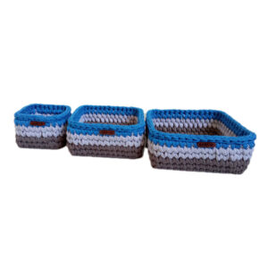 Set of 3 Crochet Fabric Organisers Model Darya