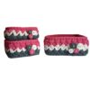 Set of 3 Crochet Storage Baskets Yarn Model Flower