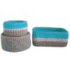 Set of 3 Crochet Storage Baskets Yarn Model Kids
