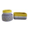 Set of 3 Crochet Storage Baskets Yarn Model Lemon