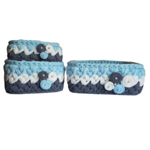 Set of 3 Crochet Fabric Organisers Model Pegah