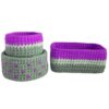 Set of 3 Crochet Storage Baskets Yarn Model Sana