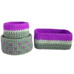 Set of 3 Crochet Storage Baskets Yarn Model Sana