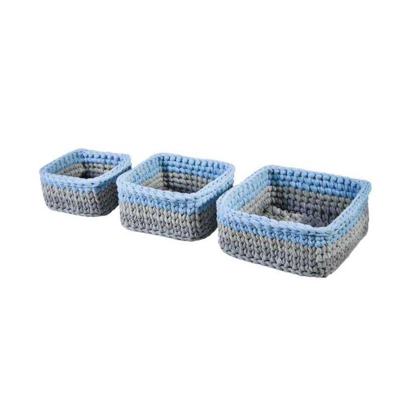 Set of 3 Crochet Storage Baskets Yarn Model Yas