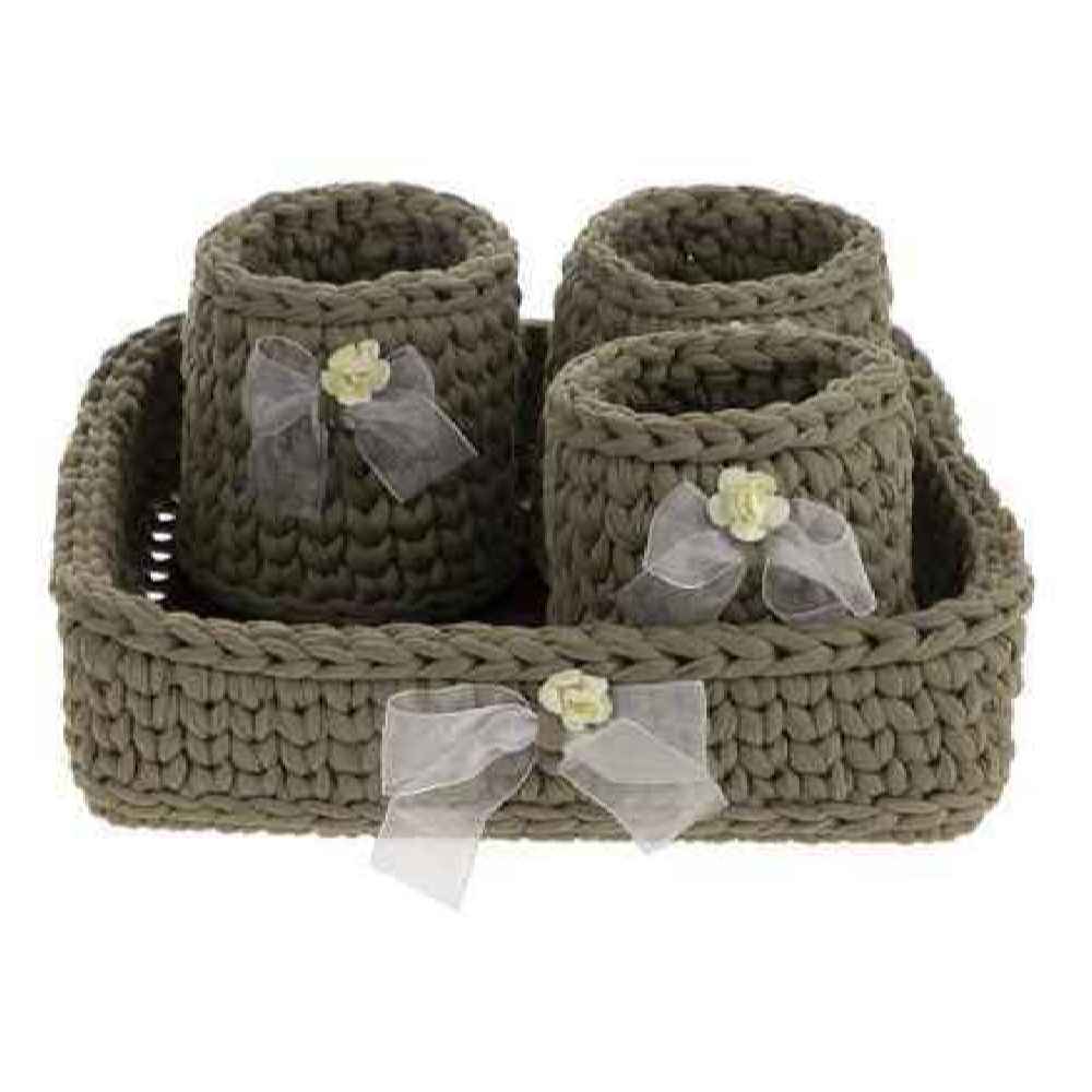 Set of 5 Crochet Storage Baskets Yarn Model Nahal