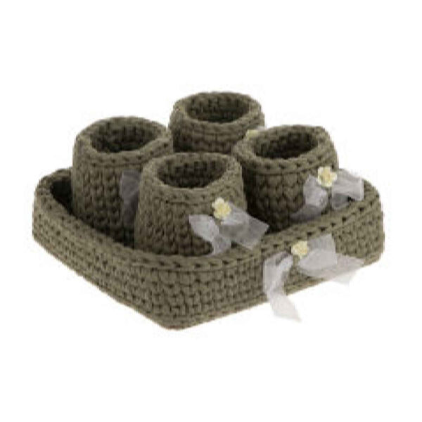 Set of 5 Crochet Storage Baskets Yarn Model Nahal