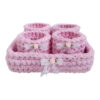 Set of 5 Crochet Storage Baskets Yarn Model Rima