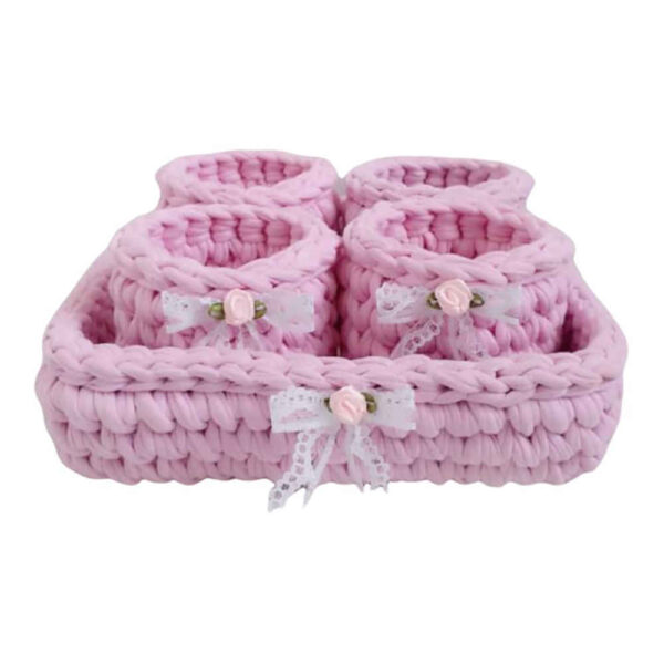 Set of 5 Crochet Storage Baskets Yarn Model Rima