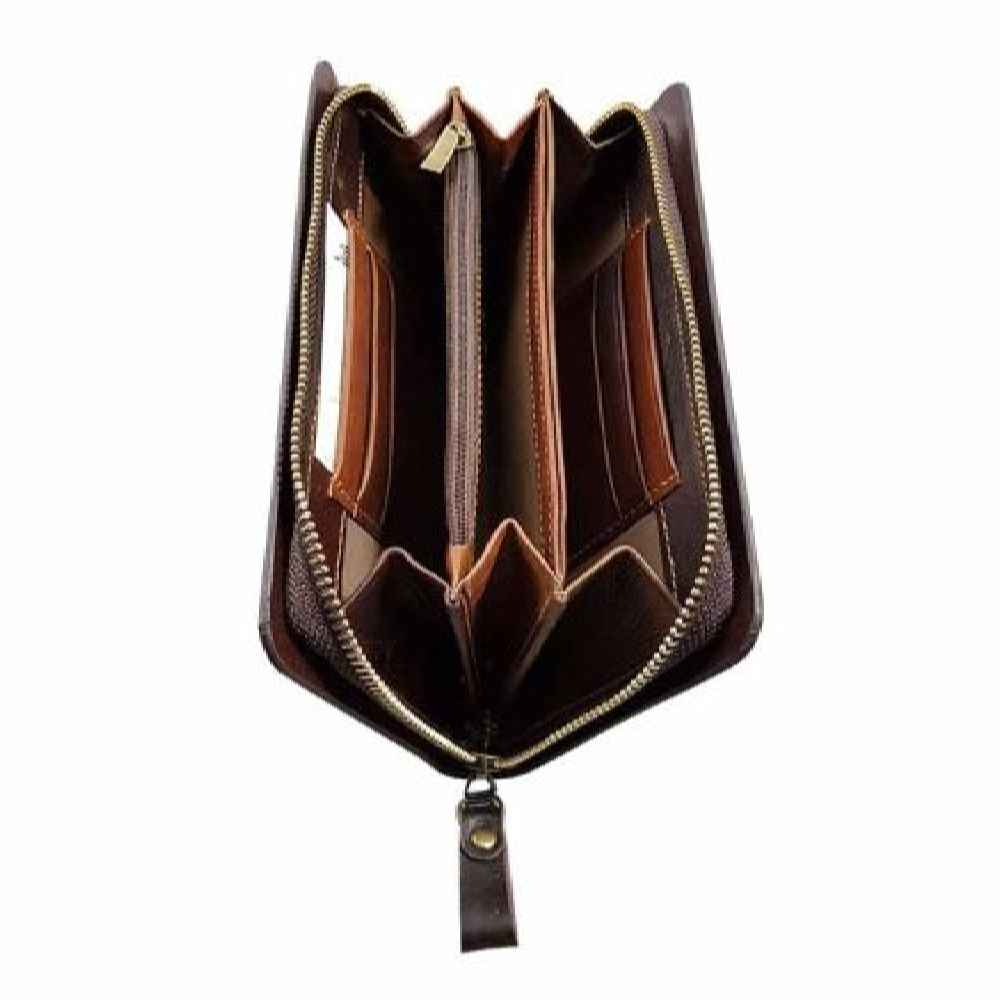 Persian Leather Long Wallet for Women with Alma Design