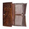 Persian Leather Long Wallet for Women with Jahan Design