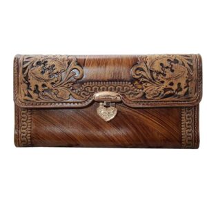 Persian Leather Long Wallet for Women with Negar Design