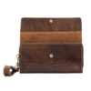 Persian Leather Long Wallet for Women with Sher Design