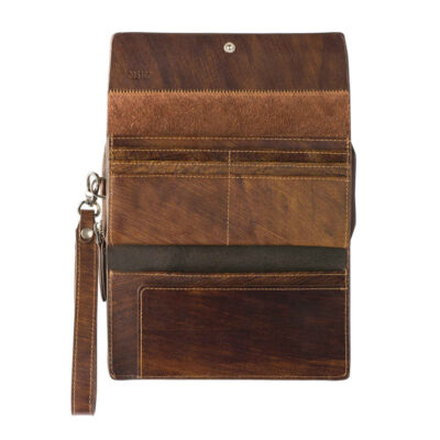 Persian Leather Long Wallet for Women with Sher Design