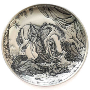 Decorative Engraved Persian Plate Model Ashura