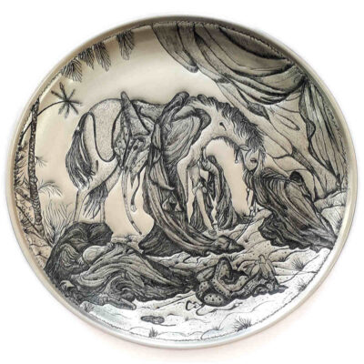 Islamic Decorative Copper Engraved Plate Ashura